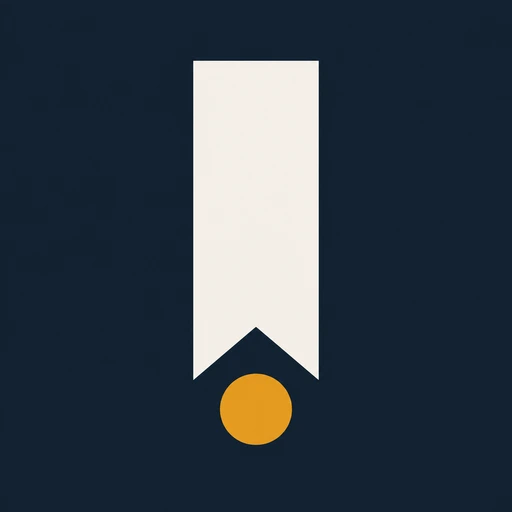 The Unpaged app icon: a cream bookmark with an amber dot on deep navy.